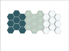 Color sample Dream Teal & Celadon on Gloss White
