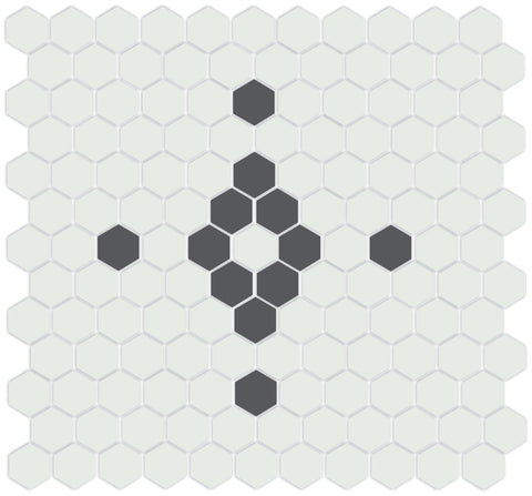 Unglazed Diamond and Cross | Pinnacle Hexagon Pattern