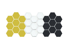 Color sample Bumblebee Yellow/Black on Satin White